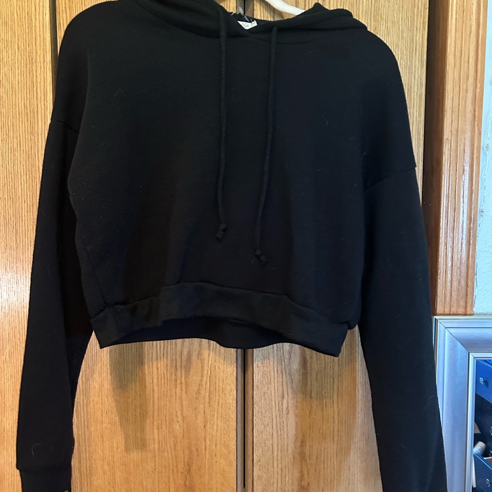 Heart Hips Black Cropped Hoodie